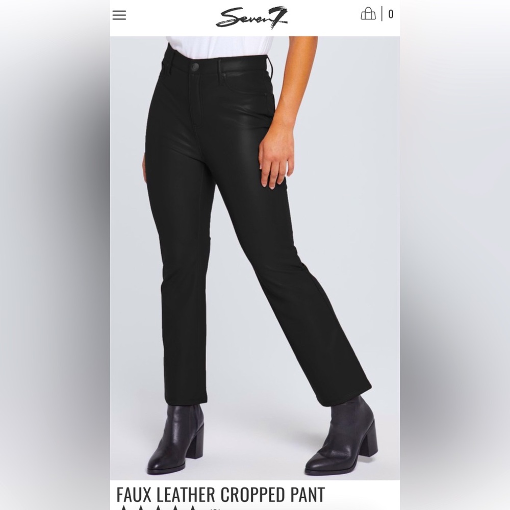 NWT Seven7 Faux Leather Crop Pants Sz. 12